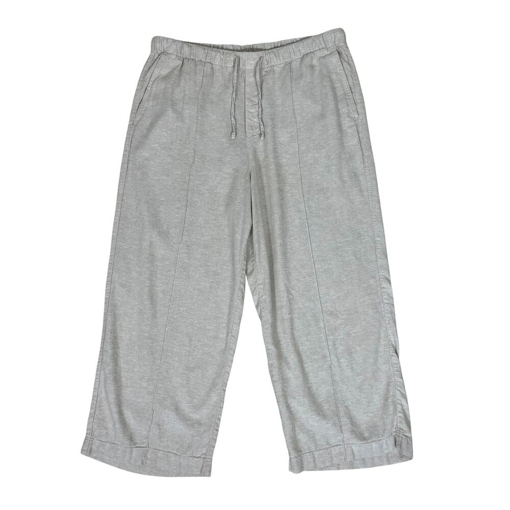 Gap Linen Rayon Pull On Wide Leg Pant Flax Size LP Minimalist Effortless Chic